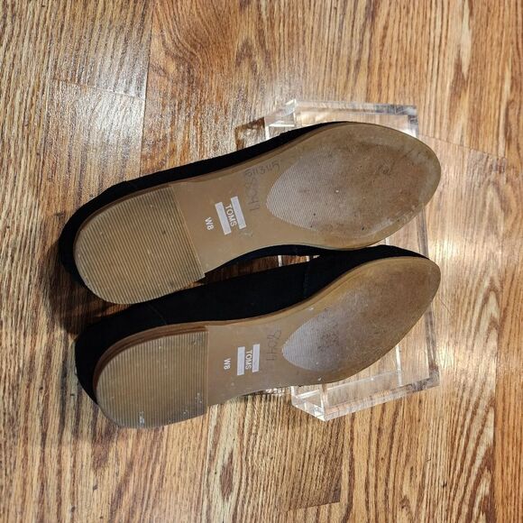 Tom's Jutti Neat Black Suede Flats Slip on Shoes Women's Size 8W - Picture 7 of 14